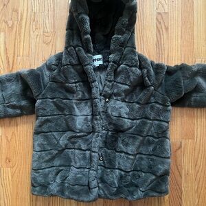 Apparis Charcoal Faux Fur Jacket